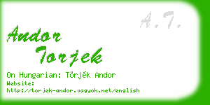 andor torjek business card